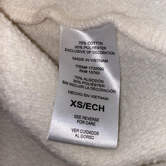 Champion XS Cream Ribbed Crew Neck Pullover Sweater - Picture 11 of 13